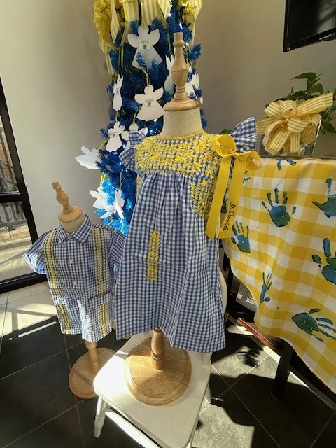 Embroidered Blue/Yellow Dress