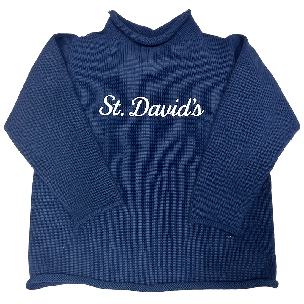 Navy St. David's Roll Neck Sweater