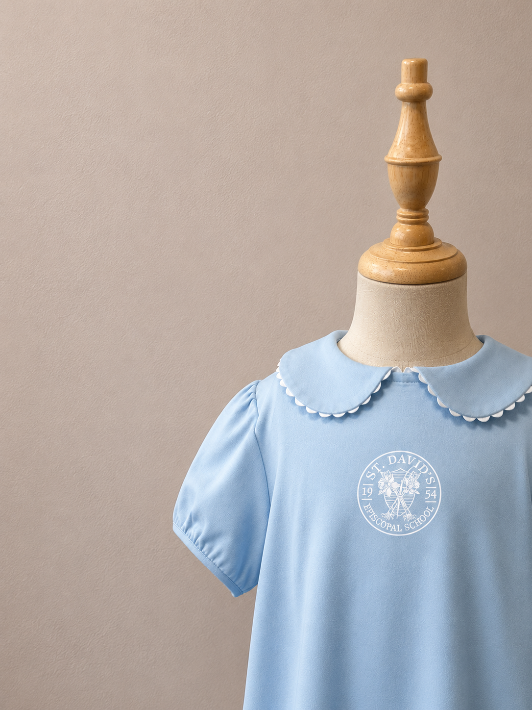 Light Blue Scallop Collar Dress