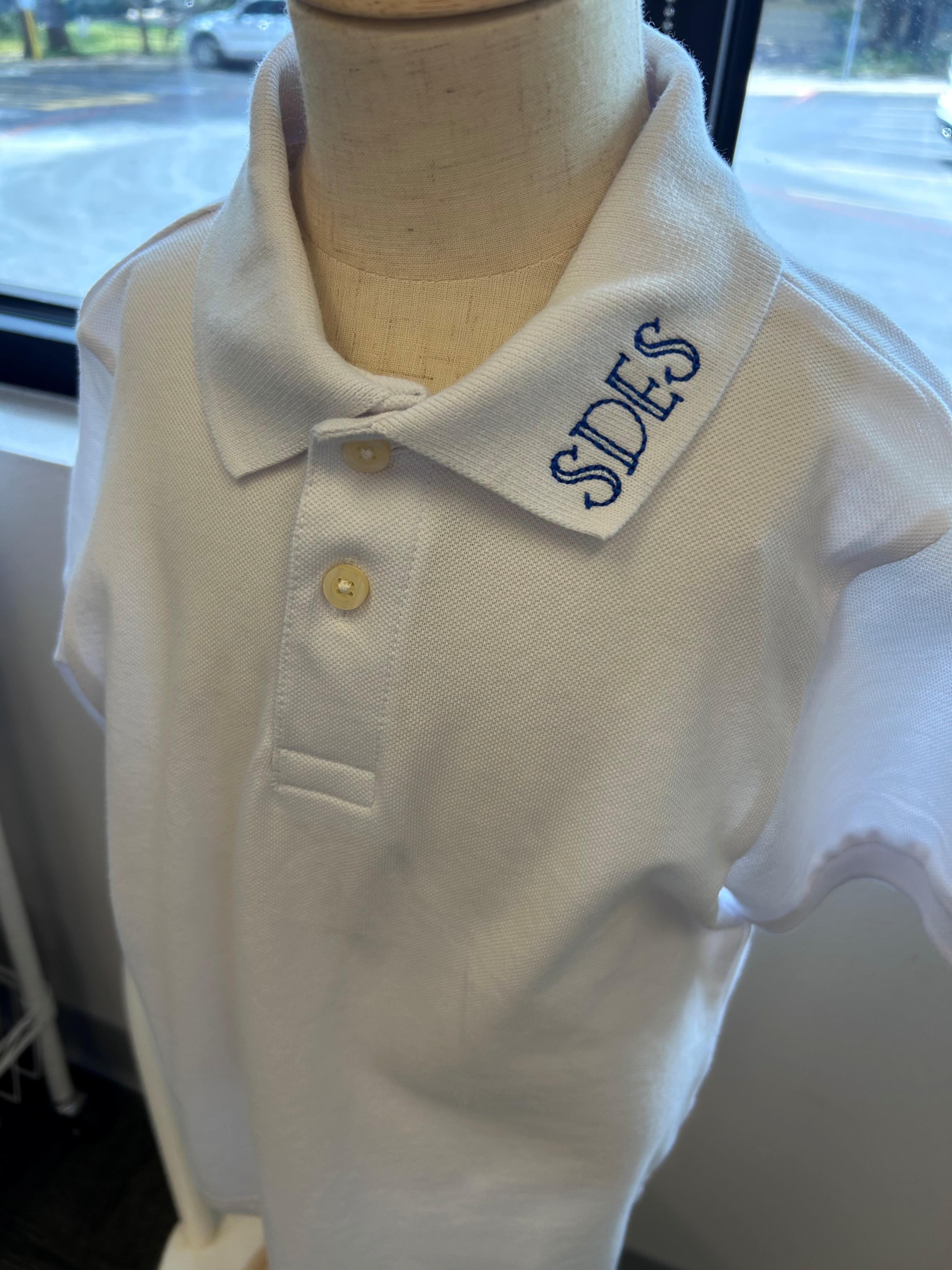 White SDES Polo