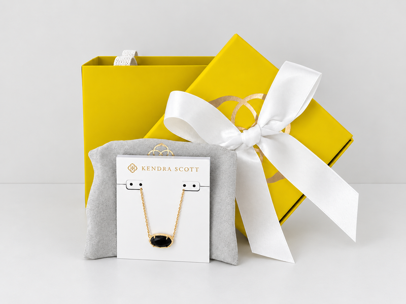 Kendra Scott Elisa Gold Pendant Necklace Opaque Black