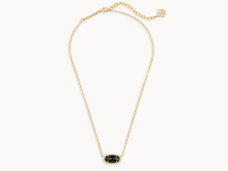 Kendra Scott Elisa Gold Pendant Necklace Opaque Black