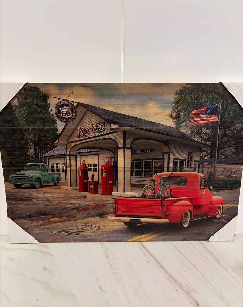 Vintage Red Truck Wall Art