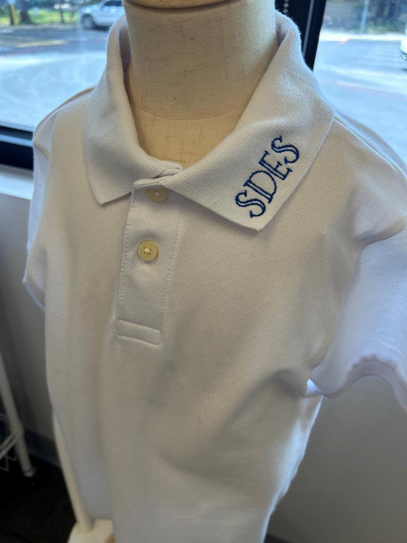 White SDES Polo